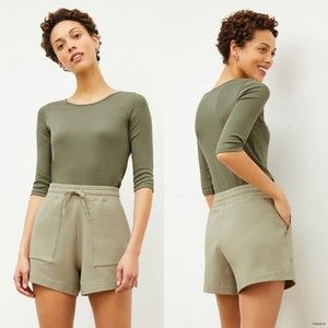 MM LAFLEUR Size XL The Felix Short Light French Terry Laurel Green High Rise